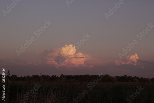 countryside sunset landscape beautiful pink clouds  © Sofia