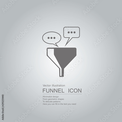 Creative design of the funnel. Isolated on grey background.