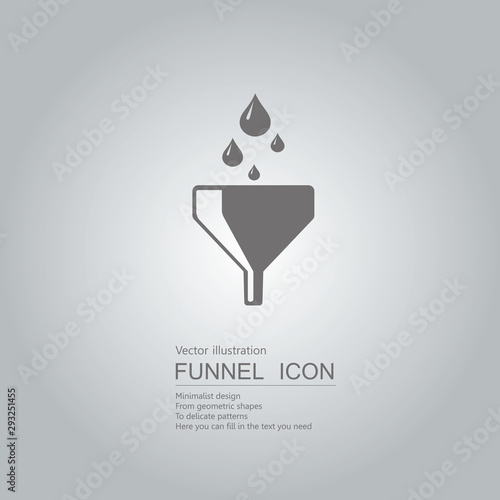Creative design of the funnel. Isolated on grey background.