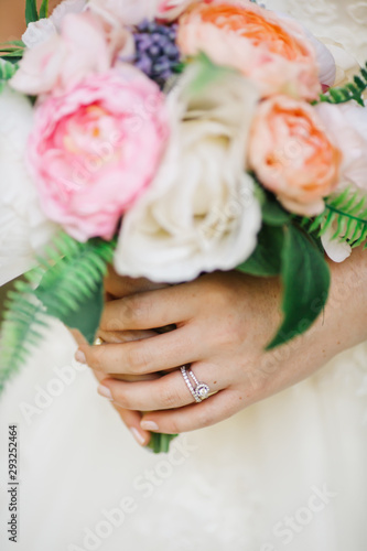 Wedding bouquets in the hands