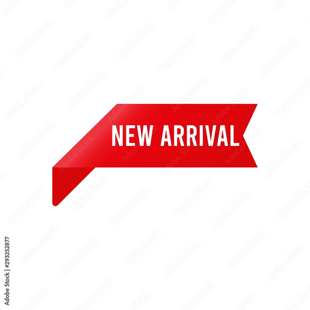 Red Ribbon New Arrival Vector Illustration Red Ribbon New Arrival Vector Illustration