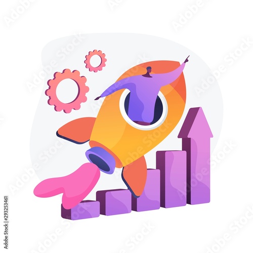 Success achievement. Career aspiration, job promotion, personal growth. Motivated worker, businessman flying in rocket, motivation and determination. Vector isolated concept metaphor illustration