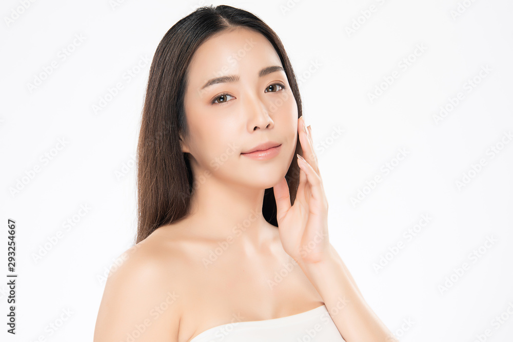 Beautiful Young Asian Woman with Clean Fresh Skin,