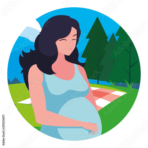 Isolated pregnant woman design icon