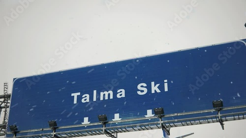 Airplane Landing Talma Ski in Christmas photo