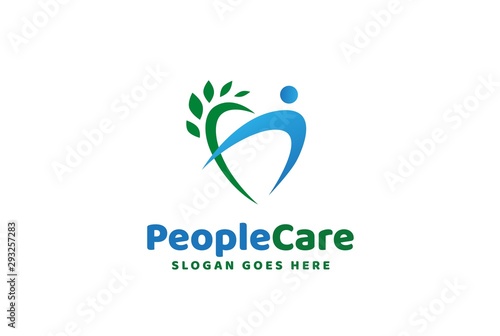 People care fun colorful illustration for health and education logo design © P4tcreativa