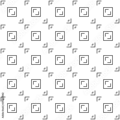 Abstract seamless pattern, black and white outline of aspect pixel perfect. Design geometric texture for print, vector illustration
