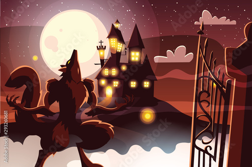 Halloween werewolf vector design icon