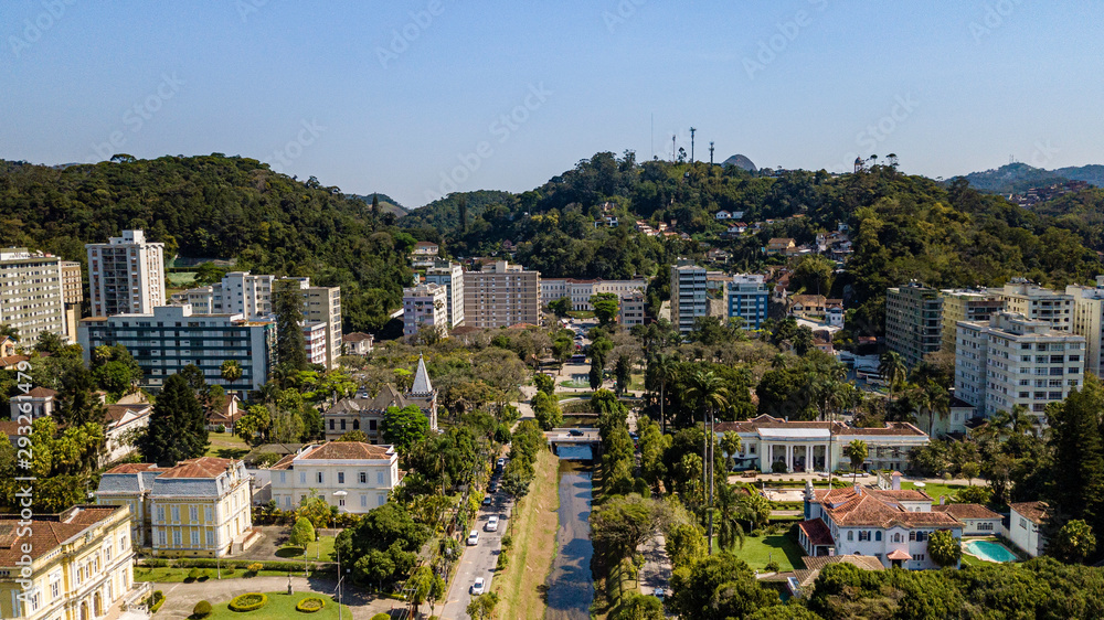 Panoramic view of Liberdade Square in Petropolis, Rio de Janeiro, Brazil.