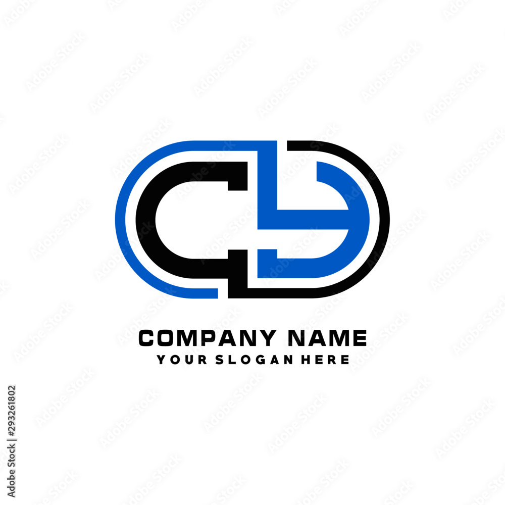 CY initial letters looping linked oval elegant logo blue, black CY initial letters looping linked oval elegant logo blue, black