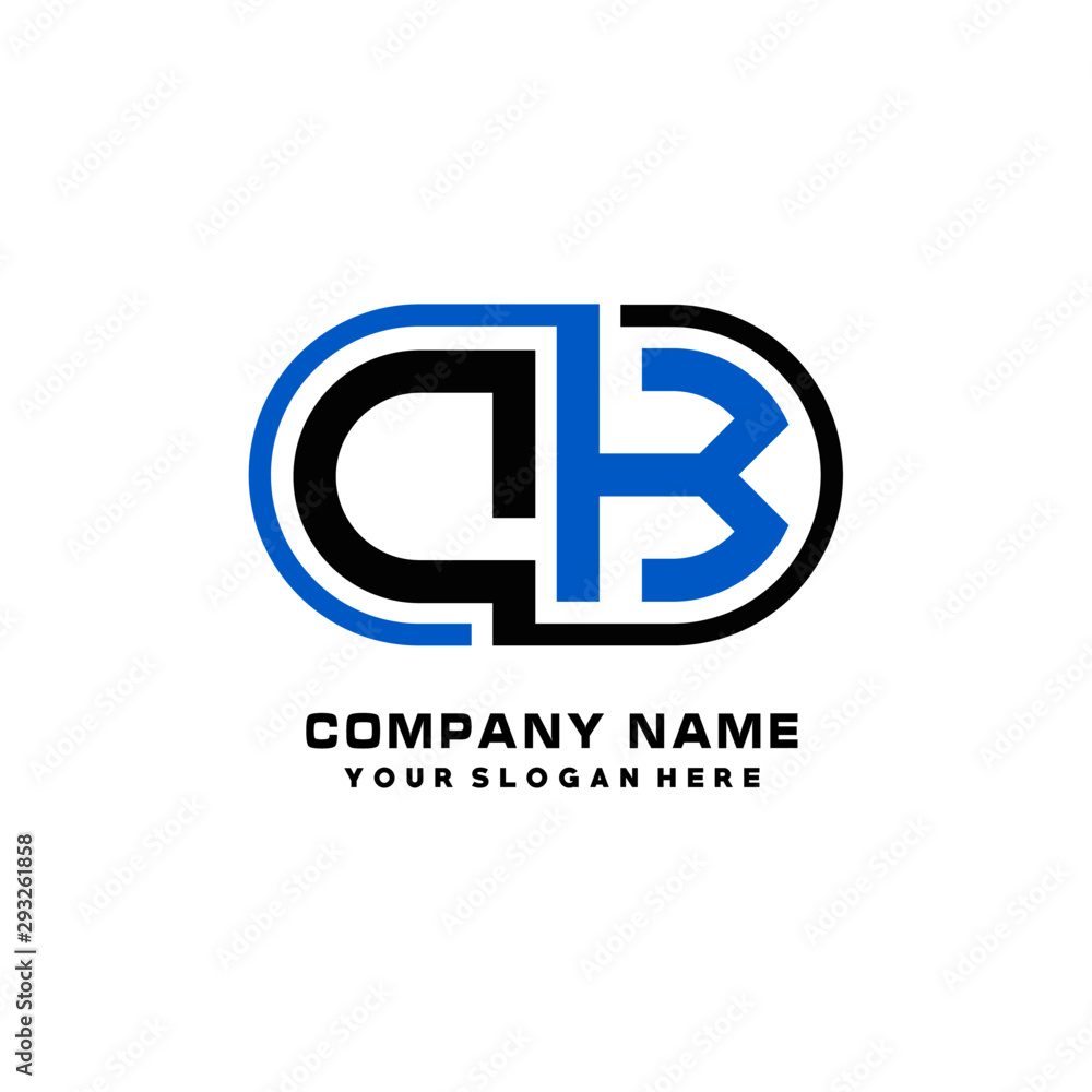 D initial letters looping linked oval elegant logo blue, black D initial letters looping linked oval elegant logo blue, black