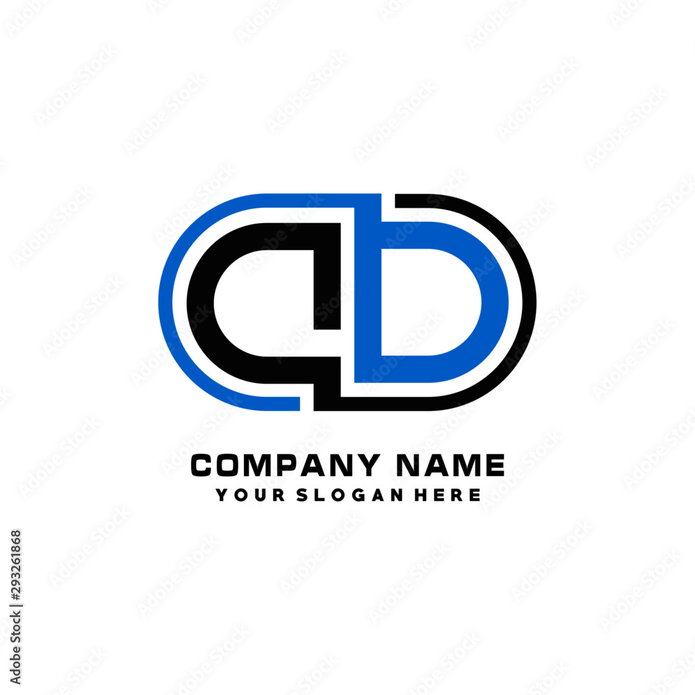 DO initial letters looping linked oval elegant logo blue, black DO initial letters looping linked oval elegant logo blue, black