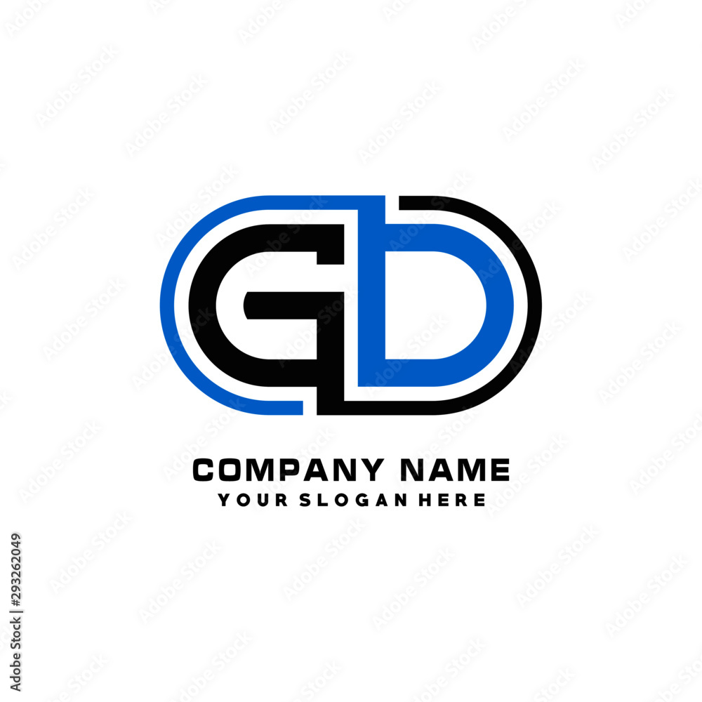 GO initial letters looping linked oval elegant logo blue, black GO initial letters looping linked oval elegant logo blue, black