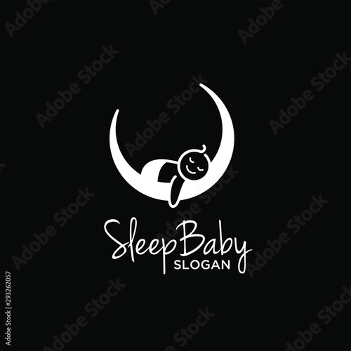 baby sleep logo design template