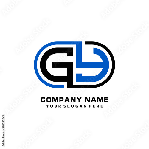 Free Download GY initial letters looping linked oval elegant logo blue, black - GFXLoad