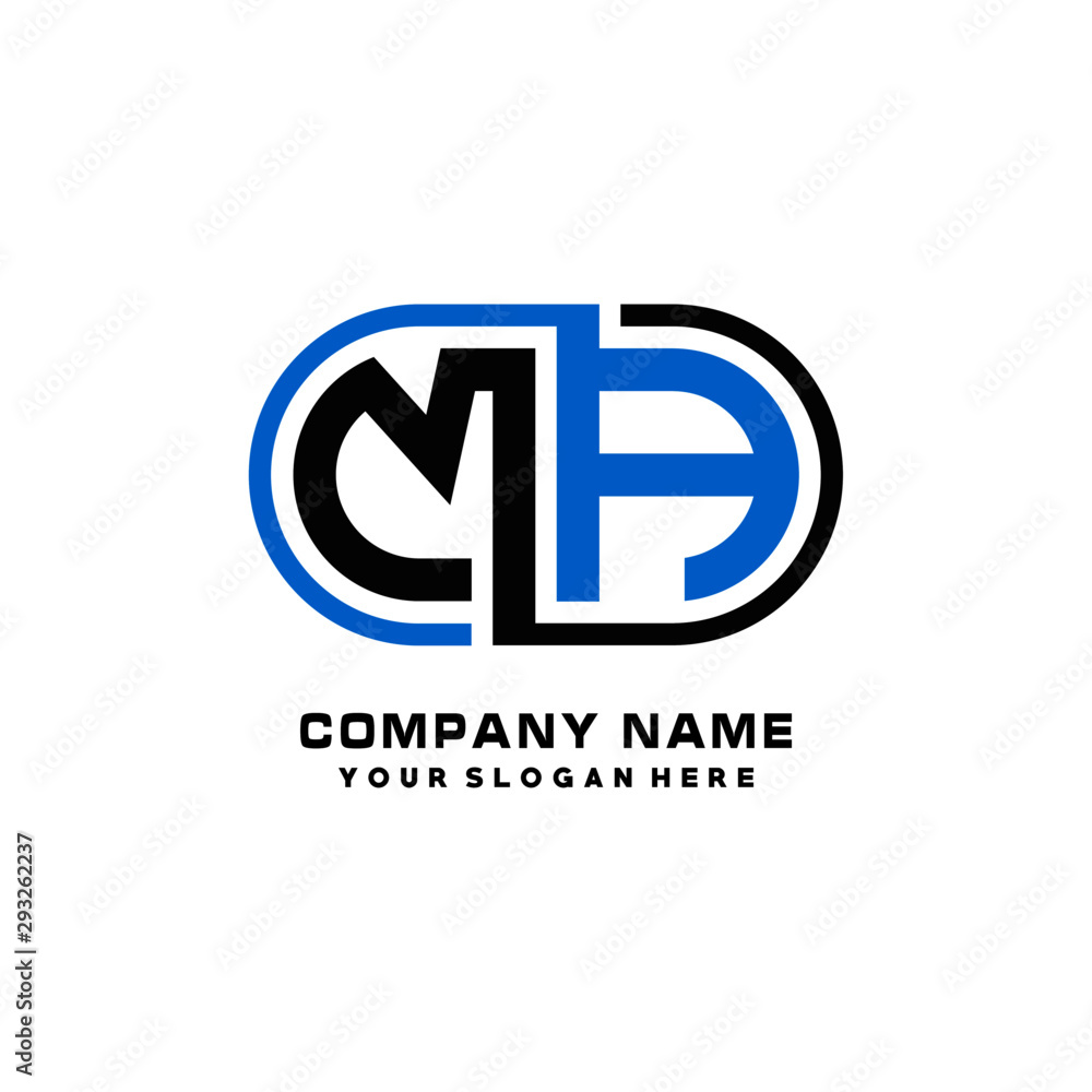 MA initial letters looping linked oval elegant logo blue, black MA initial letters looping linked oval elegant logo blue, black
