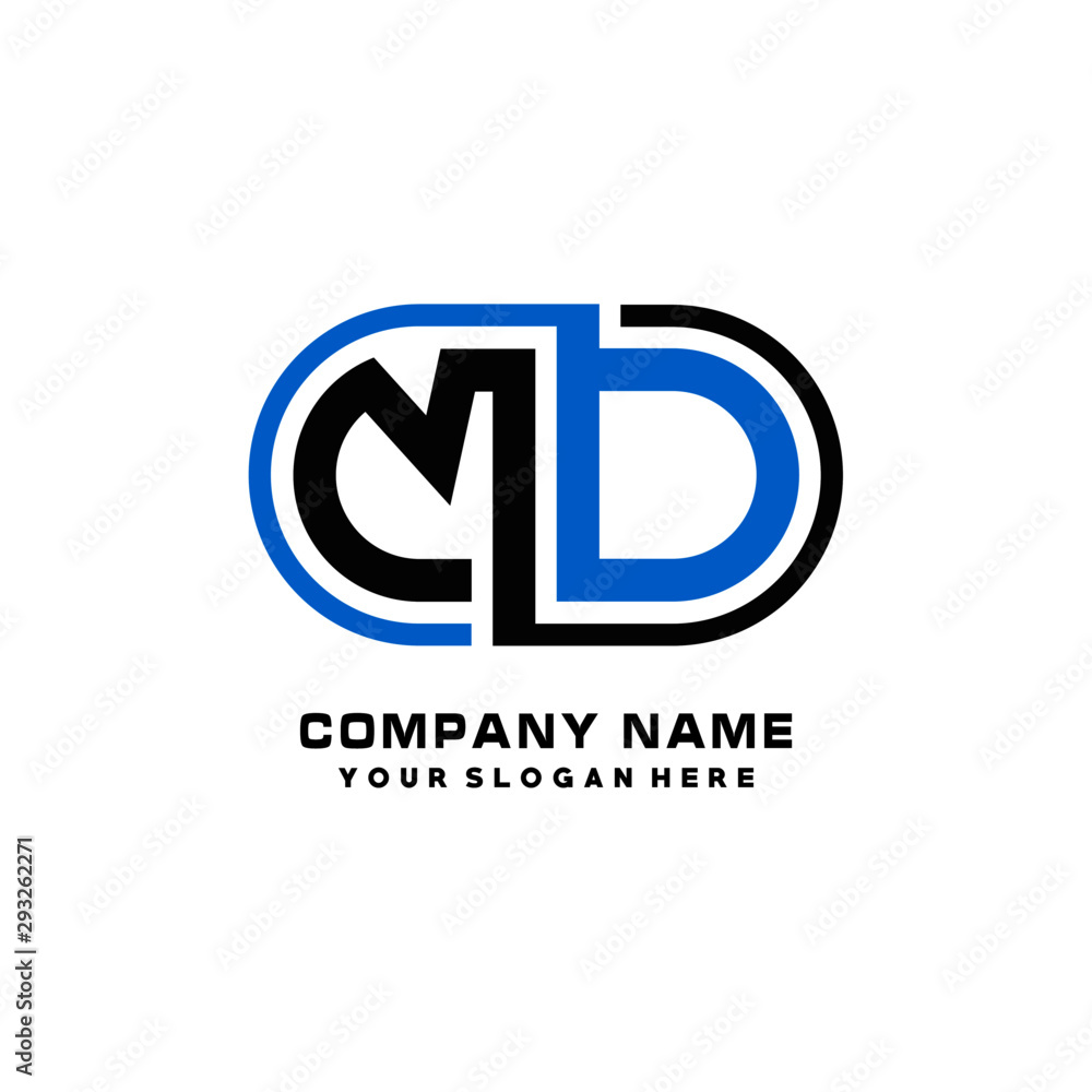 MO initial letters looping linked oval elegant logo blue, black MO initial letters looping linked oval elegant logo blue, black