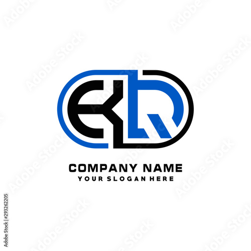 Free Download KQ initial letters looping linked oval elegant logo blue, black - GFXLoad