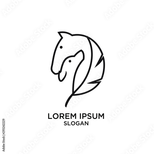 dog horse vet logo icon design vector illustration