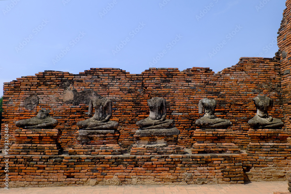 heritage old temple Ayuttha of thailand