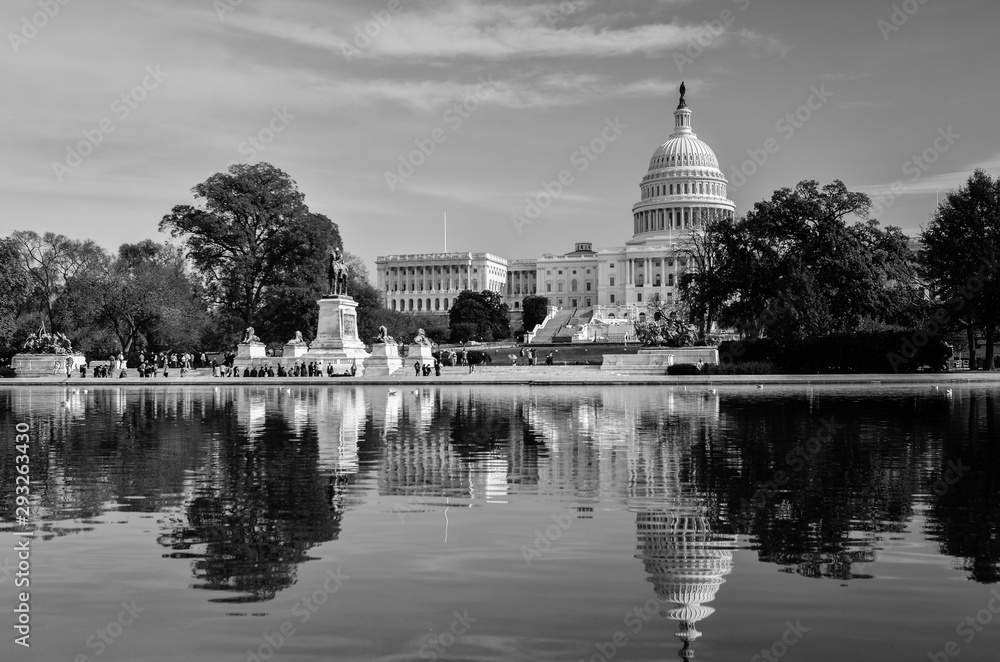 U.S. Capitol Building in autumn foliage - Washington D.C. United States of America