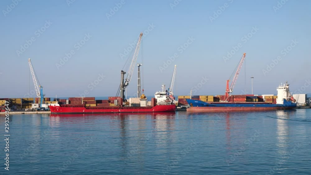 Freighters at the port of Bari (Italy) Freighters at the port of Bari (Italy)