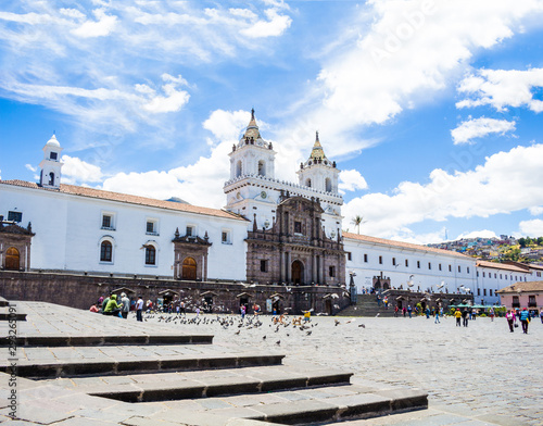 San Francisco Square in the historic center of Quito capital of Ecuador