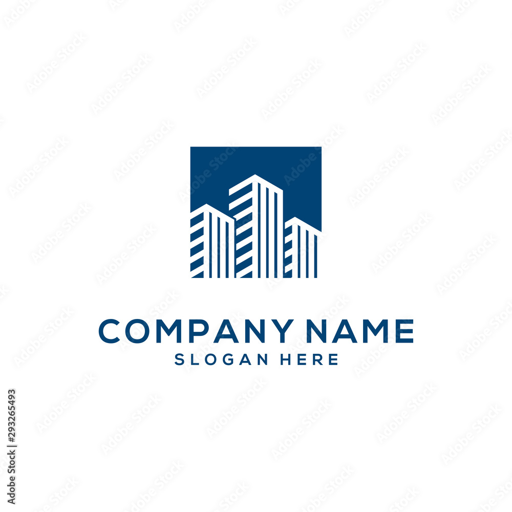 Logo design template real estate, apartment - Vector