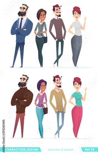 Collection of charming young entrepreneurs or businessmen and managers. Business people standing togever.