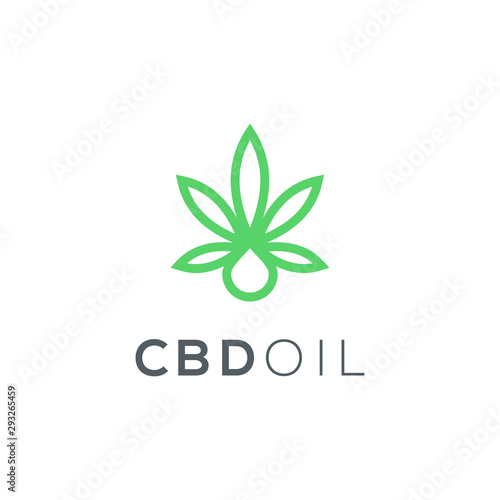 Cbd oil logo design. Astronaut Marijuana pure icon illustration vector 