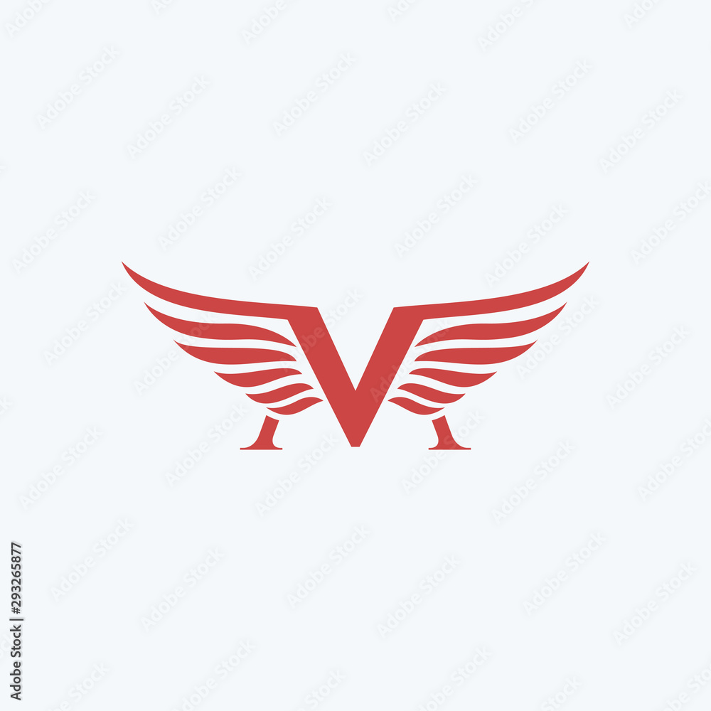 Letter M with wings logo design Stock Vector | Adobe Stock