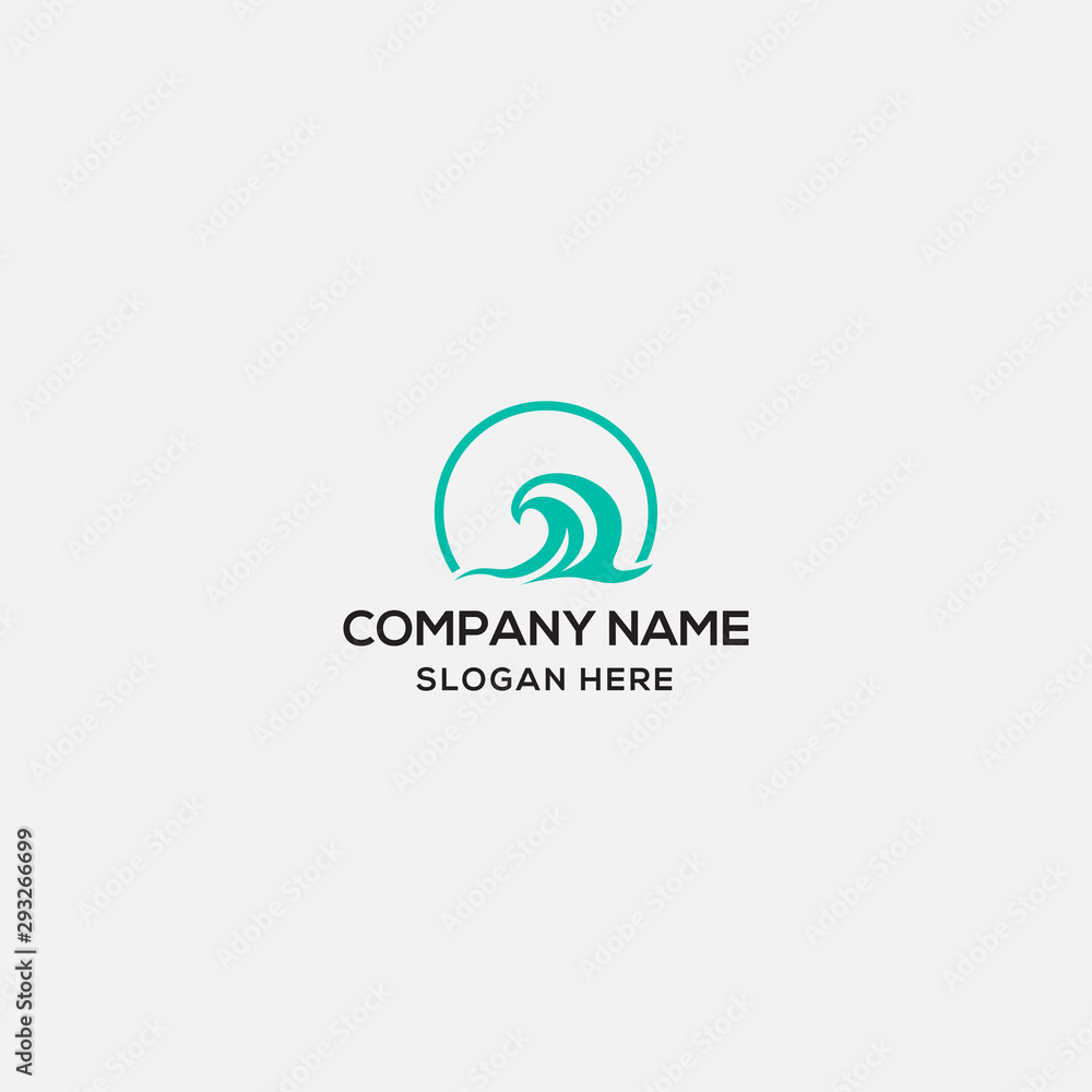 waves logo design template - vector