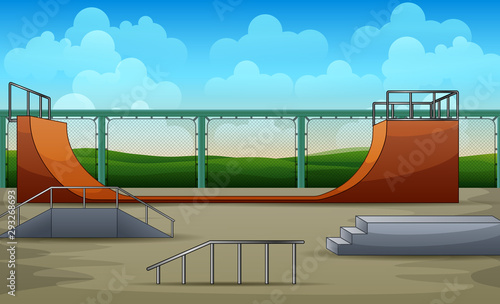 Skatepark concept of nature background