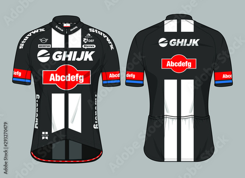 Cycling team club kit jersey uniform biking template mockup vector