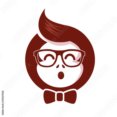 simple monkey head icon logo vector  with cute design style