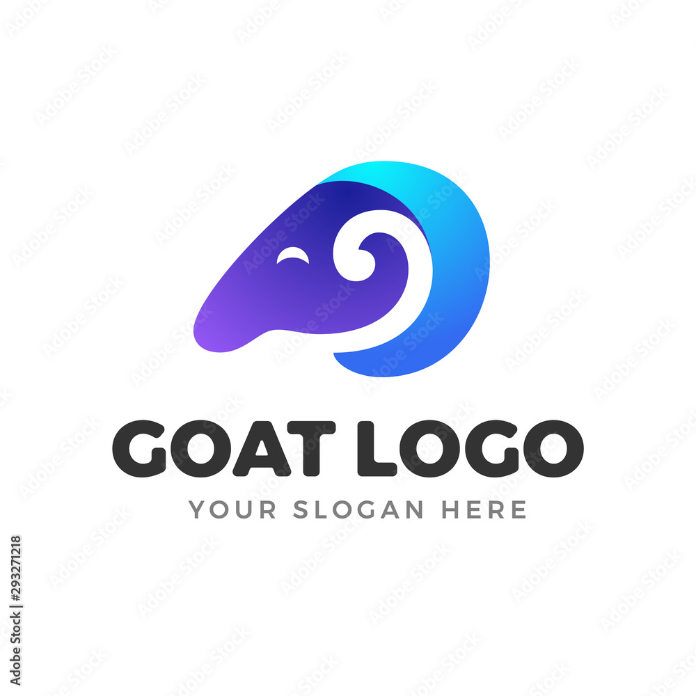 Modern Simple Unique Goat Head Logo Icon Symbol Design Modern Simple Unique Goat Head Logo Icon Symbol Design
