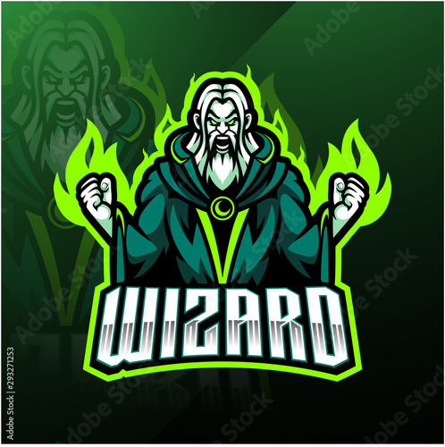 Wizard esport mascot logo design