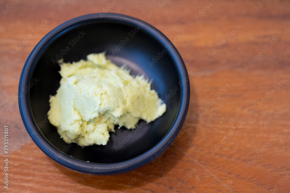Wasabi, a pungent green Japanese condiment Wasabi, a pungent green Japanese condiment
