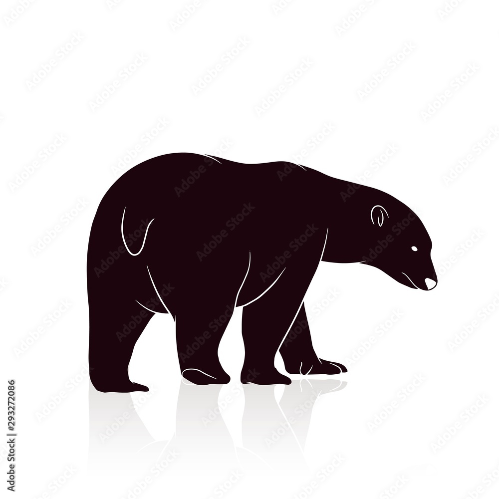 bear silhouette vector isolated on white backround