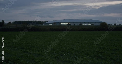 Benteler-Arena in Paderborn at the evening and traffic on the highway photo