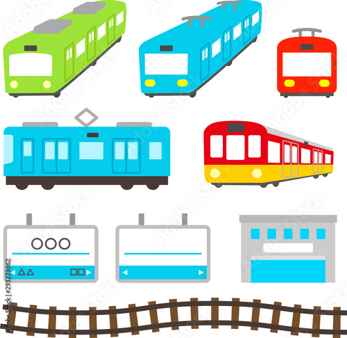 かわいい電車のイラストセット