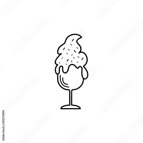 Ice cream cone icon isolated. Modern sweet vanilla desert sign. Trendy vector chocolate cram symbol for web site design, button to mobile app. Logo ice cream illustration. - Vecto