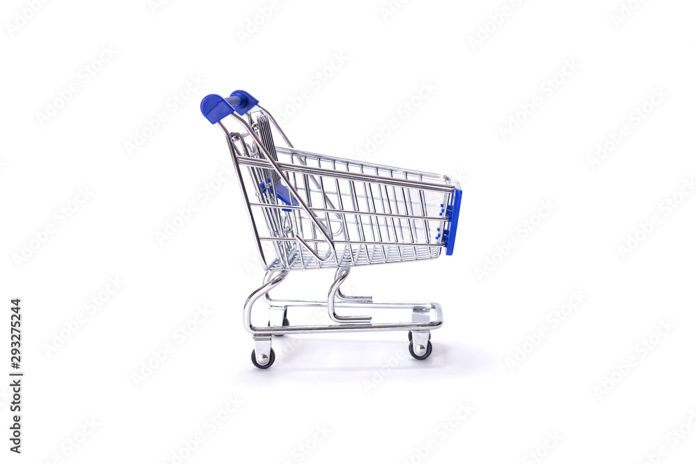 isolate shopping cart on white background