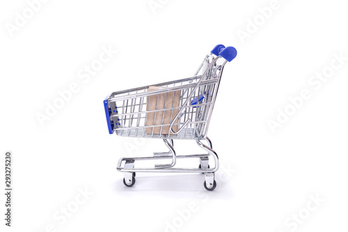 isolate box with shopping cart on white background © ViRusian