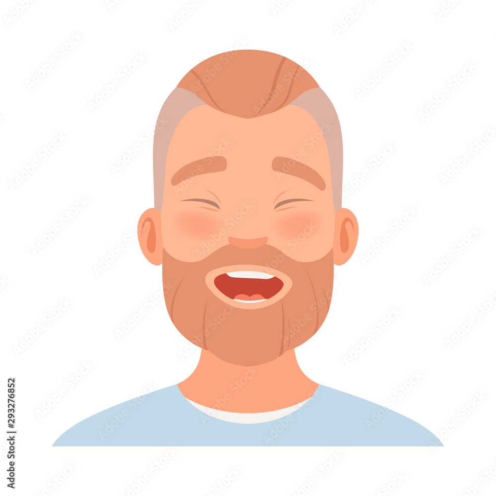 Man with a beard is laughing. Vector illustration. Man with a beard is laughing. Vector illustration.