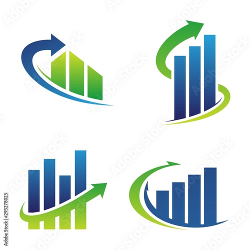 Set grow up vector symbol for business finance or real estate with arrow