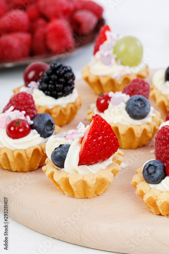 Wallpaper Mural Colorful cupcakes with fresh fruits. Torontodigital.ca