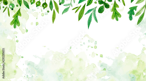 Watercolor floral natural background