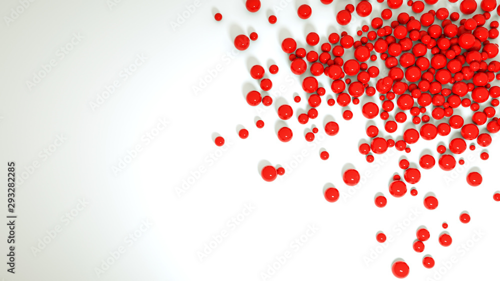background of smooth red balls. 3d rendering illustration