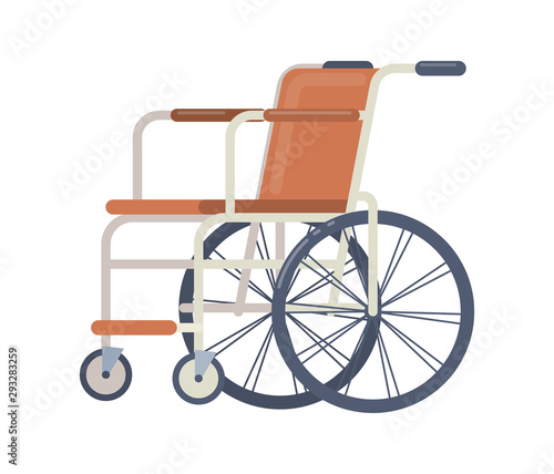 Hospital medical equipment wheelchair vector cartoon isolated